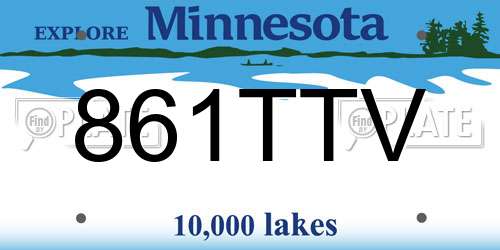 861TTV Minnesota License Plate