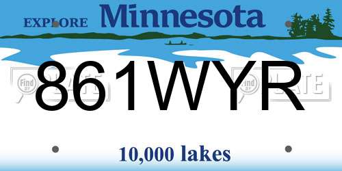 861WYR Minnesota License Plate