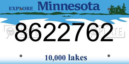 8622762 Minnesota License Plate