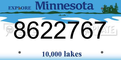 8622767 Minnesota License Plate
