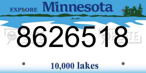 8626518 Minnesota License Plate