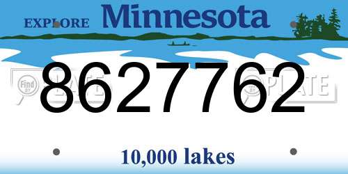 8627762 Minnesota License Plate