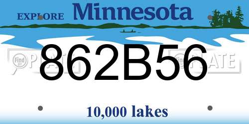862B56 Minnesota License Plate