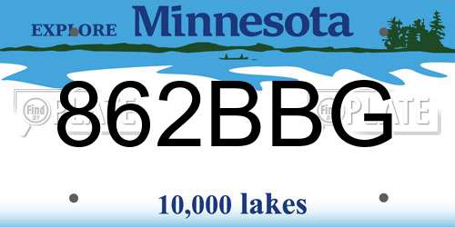 862BBG Minnesota License Plate