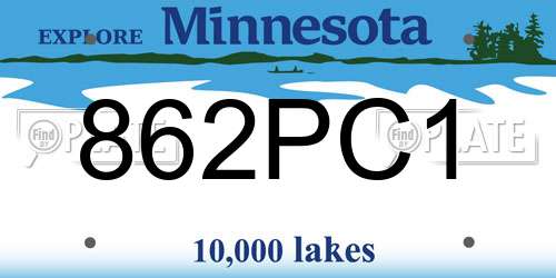 862PC1 Minnesota License Plate