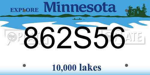 862S56 Minnesota License Plate