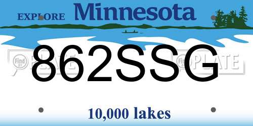 862SSG Minnesota License Plate