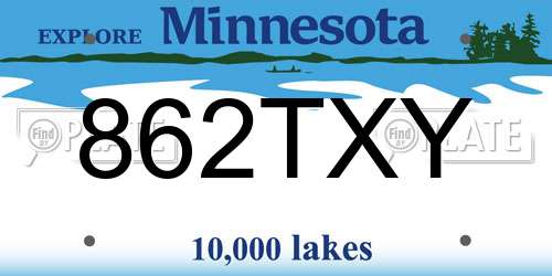 862TXY Minnesota License Plate