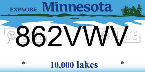 862VWV Minnesota License Plate