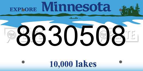 8630508 Minnesota License Plate