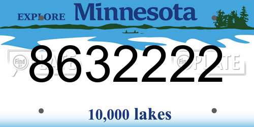 8632222 Minnesota License Plate