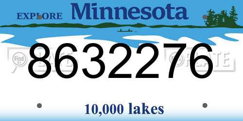 8632276 Minnesota License Plate