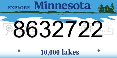 8632722 Minnesota License Plate