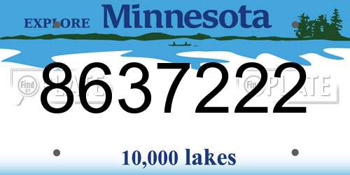 8637222 Minnesota License Plate