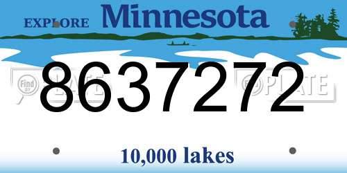 8637272 Minnesota License Plate