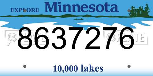 8637276 Minnesota License Plate