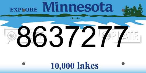 8637277 Minnesota License Plate