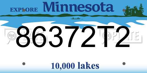 86372T2 Minnesota License Plate