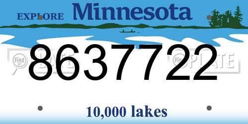 8637722 Minnesota License Plate