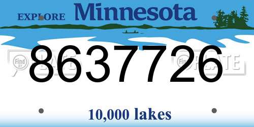 8637726 Minnesota License Plate