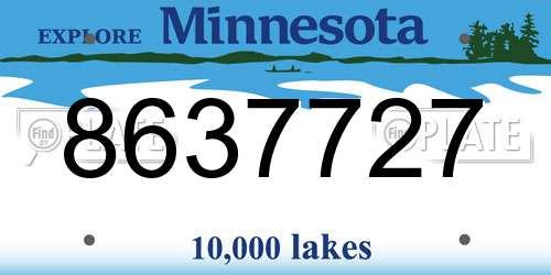 8637727 Minnesota License Plate