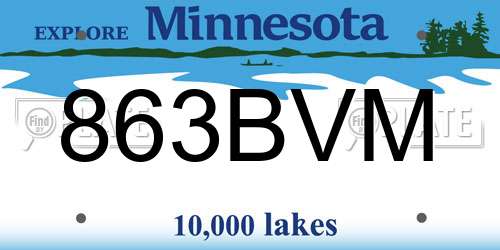 863BVM Minnesota License Plate