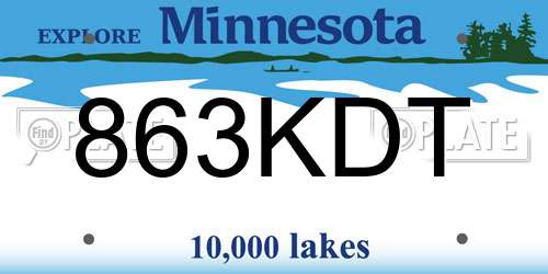 863KDT Minnesota License Plate