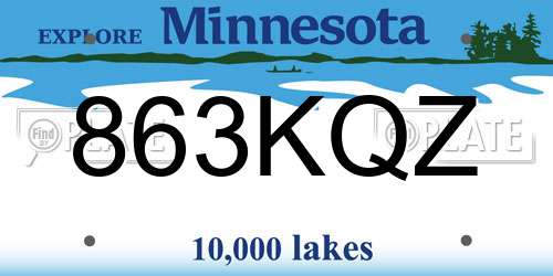 863KQZ Minnesota License Plate