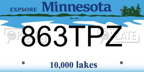 863TPZ Minnesota License Plate