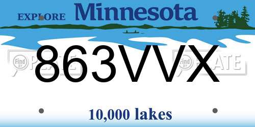 863VVX Minnesota License Plate