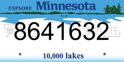 8641632 Minnesota License Plate