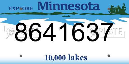 8641637 Minnesota License Plate
