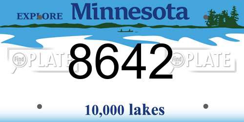 8642 Minnesota License Plate