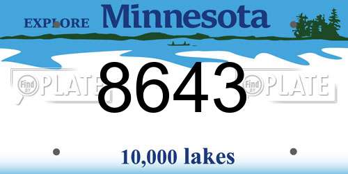 8643 Minnesota License Plate