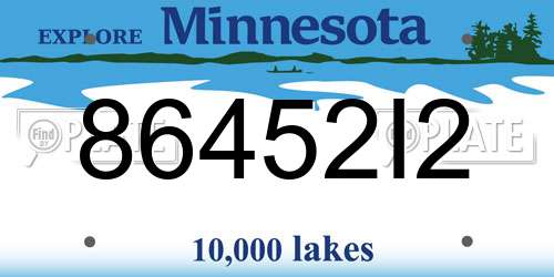 86452I2 Minnesota License Plate
