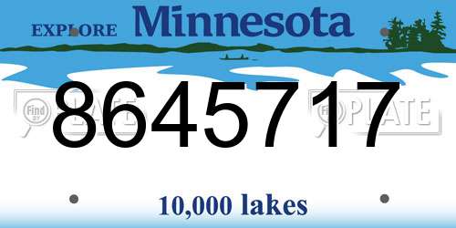 8645717 Minnesota License Plate