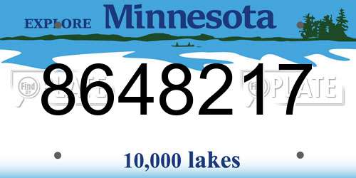 8648217 Minnesota License Plate