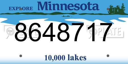 8648717 Minnesota License Plate