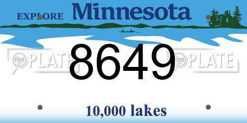 8649 Minnesota License Plate