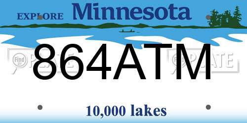 864ATM Minnesota License Plate