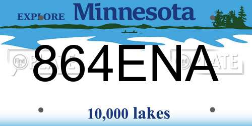 864ENA Minnesota License Plate