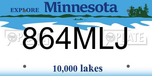 864MLJ Minnesota License Plate