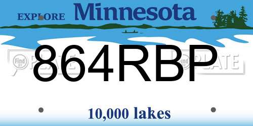 864RBP Minnesota License Plate
