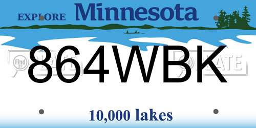 864WBK Minnesota License Plate