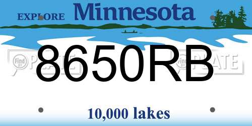 8650RB Minnesota License Plate