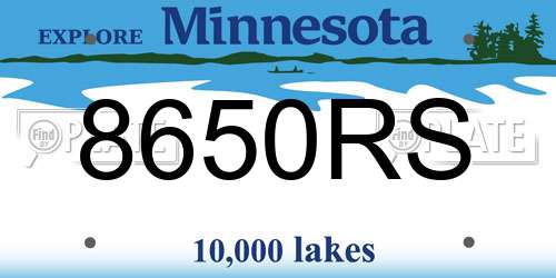 8650RS Minnesota License Plate