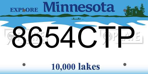 8654CTP Minnesota License Plate