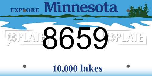 8659 Minnesota License Plate