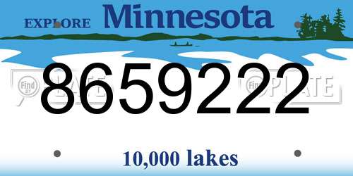 8659222 Minnesota License Plate