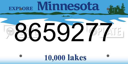 8659277 Minnesota License Plate